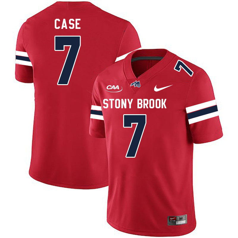 Stony Brook Seawolves #7 Casey Case College Football Jerseys Stitched Sale-Red